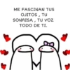 ME FASCINAN TUS OJITOS, TU SONRISA, TU VOZ TODO DE TI.