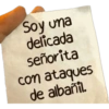 Soy una
delicada
señorita
con ataques
de albañil.