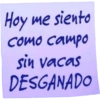 Hoy me siento como campo sin vacas DESGANADO