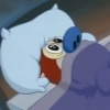 Peeking from pillow