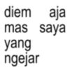 diem aja mas saya yang ngejar