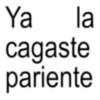 Ya la cagaste pariente