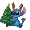 Stitch decorando a árvore