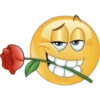Emoji Coqueto con Rosa
