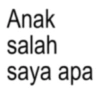 Anak salah saya apa