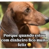 Porque quando estou com dinheiro fico muito feliz