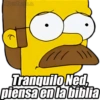 Tranquilo Ned piensa en la biblia