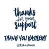 thanks for your support THANK YOU HASHEM! Ⓒtyhashem