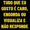 TUDO QUE EU
GOSTO É CARO,
ENGORDA OU
VISUALIZA E
NÃO RESPONDE