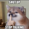 SHUT UP
CHEEMSITZ
STOP TALKING