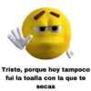 Triste, porque hoy tampoco
fui la toalla con la que te
secas