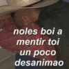 meniavidaa
noles boi a
mentir toi
un poco
desanimao