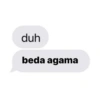 duh
beda agama