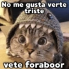 No me gusta verte
triste
vete foraboor