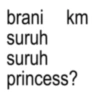 brani km suruh suruh princess?