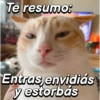 Te resumo: Entras,envidiás y estorbás