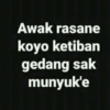 Awak rasane koyo ketiban gedang sak munyuk'e