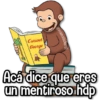 Curious George @rose.stickers! Acá dice que eres un mentiroso hdp