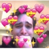 Homem Emocionado com Corações