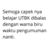 Semoga capek nya belajar UTBK dibalas dengan warna biru waktu pengumuman nanti.