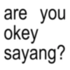 are you okey sayang?