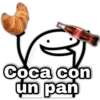Coca con un pan