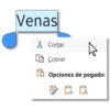 Venas ✈ Cortar Copiar D Opciones de pegado: