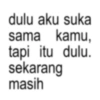 dulu aku suka sama kamu, tapi itu dulu. sekarang masih