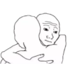Abrazo wojak triste