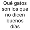 Qué gatos son los que no dicen buenos días