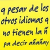 9 pesar de los otros idiomas q no tienen la ñ enlañ pa decir añañay