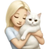 Menina Abraçando um Gato