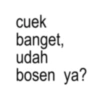 cuek banget, udah bosen ya?