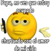 Papu, no ves que estoy ocupado charlando con el amor de mi vida