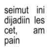 seimut ini dijadiin les cet, am pain