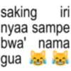 saking iri nyaa sampe bwa' nama gua