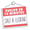 VUELVO EN 15 MINUTOS SALÍ A LLORAR