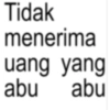 Tidak menerima uang yang abu abu