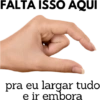 FALTA ISSO AQUI pra eu eu largar tudo e ir embora
