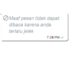 Maaf pesan tidak dapat dibaca karena anda terlalu jelek 7:29 PM