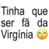 Tinha que ser fã da Virgínia