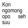 Kon ngomong seh opo suu