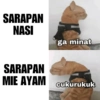 SARAPAN NASI SARAPAN MIE AYAM ga minat cukurukuk
