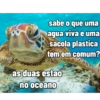 sabe o que uma
agua viva e uma
sacola plastica
tem em comum?
as duas estao
no oceano