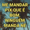 ME MANDAR
PIX QUE É
BOM,
NINGUÉM
MANDA NE