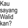 Kau sayang Walid kan?