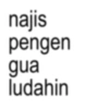 najis pengen gua ludahin