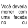 Você deveria morrer com uma facada no cu