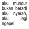 aku mundur bukan berarti aku nyerah, aku ngepel lagi