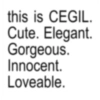 this is CEGIL. Cute. Elegant. Gorgeous. Innocent. Loveable.